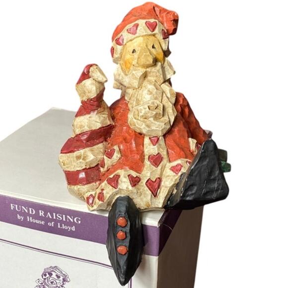 Vintage Santa Clause Ceramic Stocking Hanger Shelf Sitter Decor Primitive Folksy - Picture 2 of 10